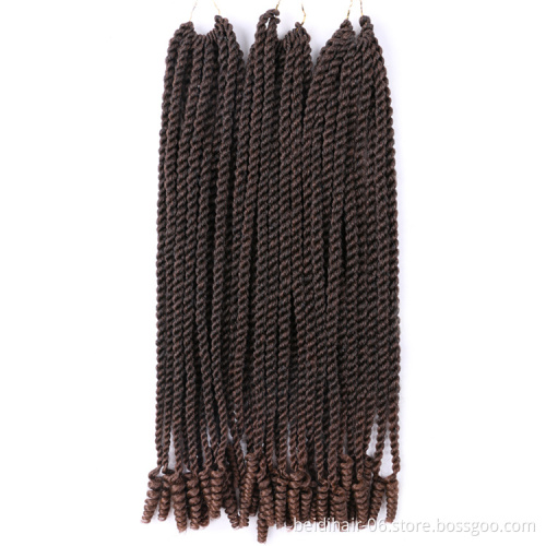 14 18 inch Curly Tips Hand Twisted Kinky Twist Soft Senegal Braids with Coily Ends